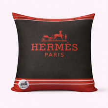 Load image into Gallery viewer, Black and red Hermes Pillow Case