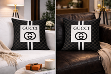 Load image into Gallery viewer, Gucci Black and white Square pillow case