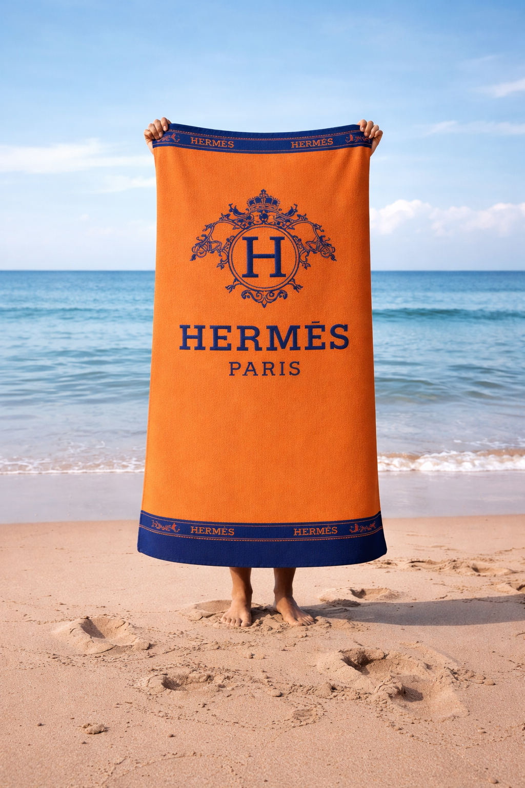 Luxury orange and blue Hermes Beach Towel – Luxury Designer Hermès