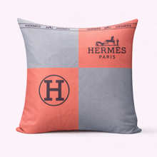 Load image into Gallery viewer, Luxury orange and gray Hermes Pillow Case