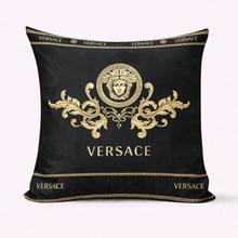 Load image into Gallery viewer, black and gold versace pillow case