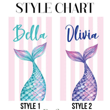 Load image into Gallery viewer, Mermaid Tail Custom Name Beach Towel Bachelorette Trip Party Favors Personalized Pool Bath Towel Mermaid Birthday Gift For Kids