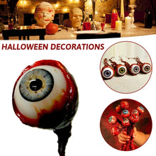 Load image into Gallery viewer, Realistic Human Ripped Out Eyeball on a Hook Ornament Halloween