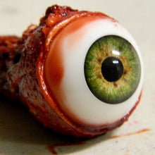 Load image into Gallery viewer, Realistic Human Ripped Out Eyeball on a Hook Ornament Halloween