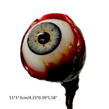 Load image into Gallery viewer, Realistic Human Ripped Out Eyeball on a Hook Ornament Halloween