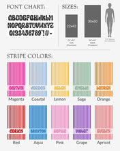 Load image into Gallery viewer, Personalized Striped Beach Towel Name Retro