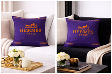 Load image into Gallery viewer, purple and orange Hermes Pillow Case