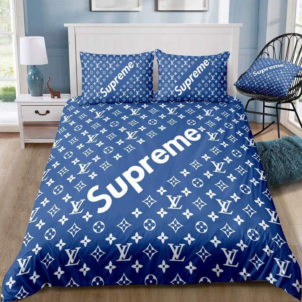 Louis vuitton supreme brown luxury premium bedding sets,bed sets