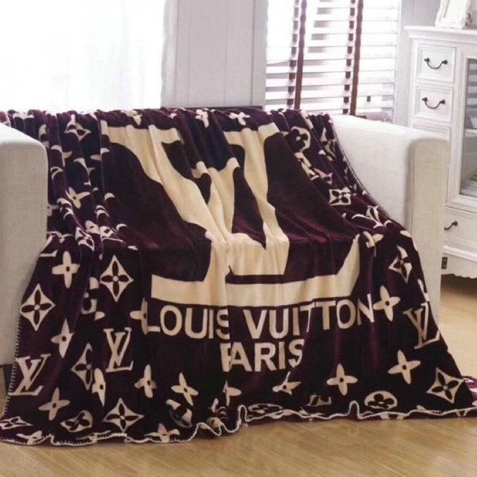 Creamy brown Louis Vuitton blanket | ROSAMISS STORE