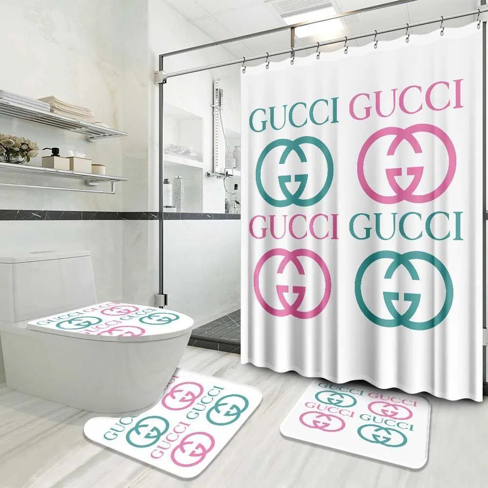Luxury Green Pink Gucci Shower Curtain MY luxurious home