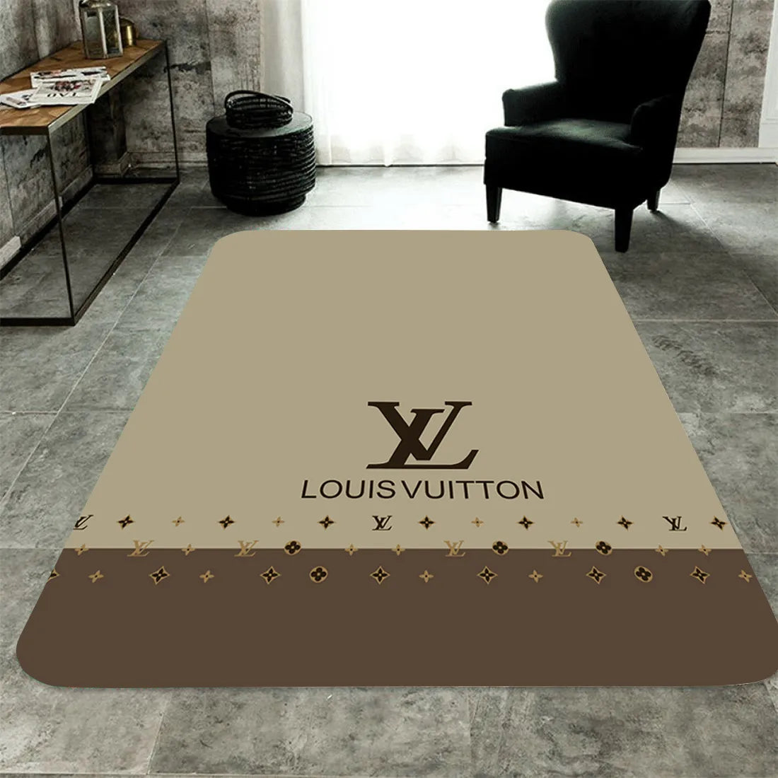 Louis Vuitton Light Grey Luxury Brand Round Rug Carpet Home Decor-105611, by Cootie Shop