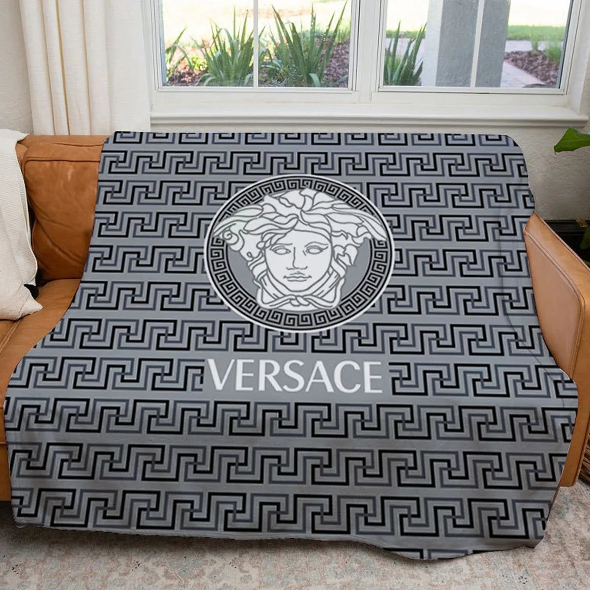 Gray Versace Blanket ROSAMISS STORE MY luxurious home