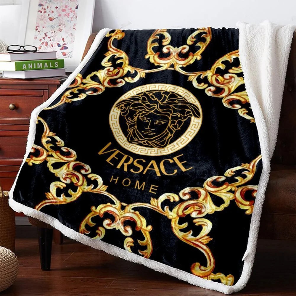 Black Golden Versace blanket ROSAMISS STORE MY luxurious home