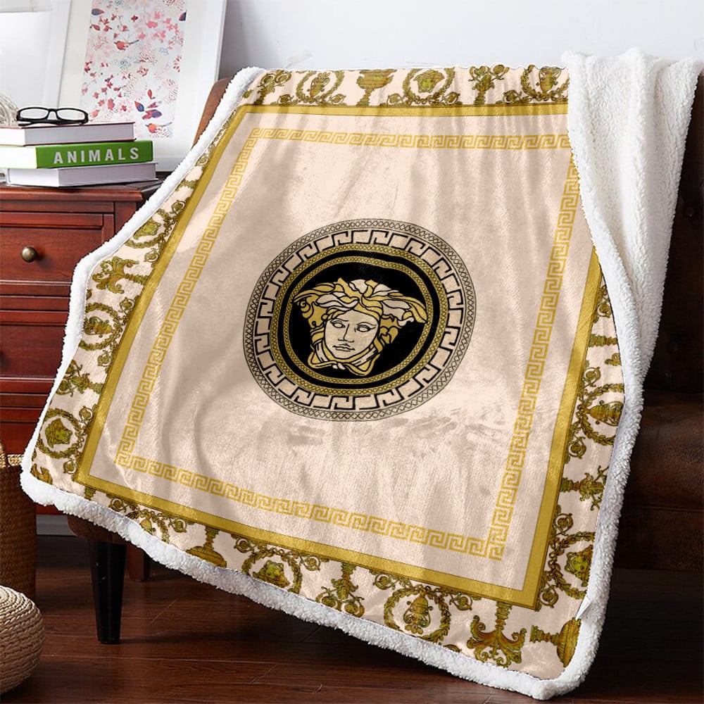 Light yellow Versace Blanket ROSAMISS STORE MY luxurious home