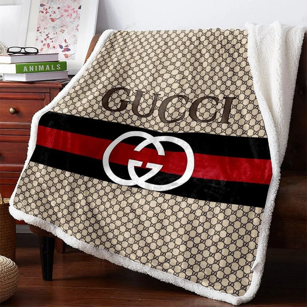 Black & Red Gucci Blanket ROSAMISS STORE MY luxurious home