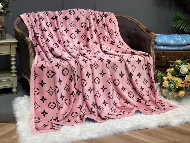 LOUIS VUITTON Blanket Prède Monogram Colore M77314 Pink Wool