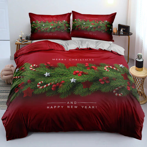 Red Merry Christmas bed set