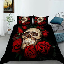 Load image into Gallery viewer, Red Rose Flower Halloween bed set