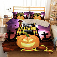 Load image into Gallery viewer, Pumkin Bat Halloween bed set