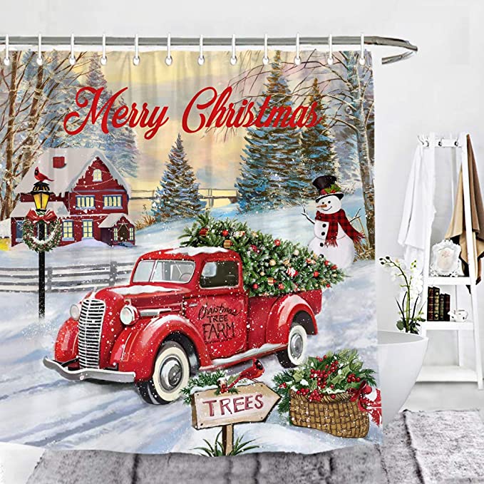Red Truck Shower Curtain MY luxurious home