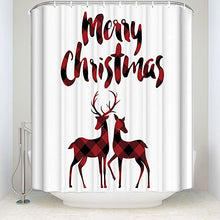 Load image into Gallery viewer, Red Black Buffalo Shower Curtain