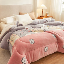 Load image into Gallery viewer, Berber Fleece Blanket Quilt Winter Thicken Thermal Coral Fleece Double-Layer Blanket Winter Dormitory Single Spring and Autumn