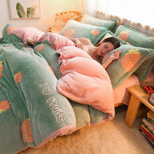 Load image into Gallery viewer, Luxury Velvet & Flannel Bedding Set | Double-Sided Duvet Cover