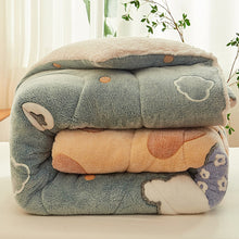 Load image into Gallery viewer, Berber Fleece Blanket Quilt Winter Thicken Thermal Coral Fleece Double-Layer Blanket Winter Dormitory Single Spring and Autumn