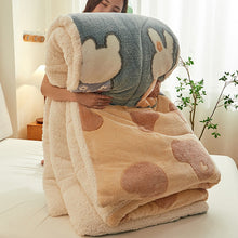Load image into Gallery viewer, Berber Fleece Blanket Quilt Winter Thicken Thermal Coral Fleece Double-Layer Blanket Winter Dormitory Single Spring and Autumn