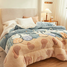 Load image into Gallery viewer, Berber Fleece Blanket Quilt Winter Thicken Thermal Coral Fleece Double-Layer Blanket Winter Dormitory Single Spring and Autumn