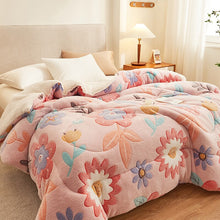 Load image into Gallery viewer, Berber Fleece Blanket Quilt Winter Thicken Thermal Coral Fleece Double-Layer Blanket Winter Dormitory Single Spring and Autumn