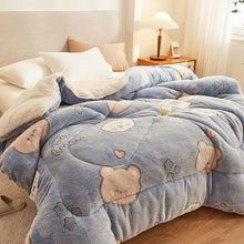 Load image into Gallery viewer, Berber Fleece Blanket Quilt Winter Thicken Thermal Coral Fleece Double-Layer Blanket Winter Dormitory Single Spring and Autumn