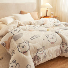 Load image into Gallery viewer, Berber Fleece Blanket Quilt Winter Thicken Thermal Coral Fleece Double-Layer Blanket Winter Dormitory Single Spring and Autumn