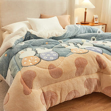Load image into Gallery viewer, Berber Fleece Blanket Quilt Winter Thicken Thermal Coral Fleece Double-Layer Blanket Winter Dormitory Single Spring and Autumn