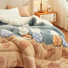 Load image into Gallery viewer, Berber Fleece Blanket Quilt Winter Thicken Thermal Coral Fleece Double-Layer Blanket Winter Dormitory Single Spring and Autumn