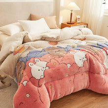 Load image into Gallery viewer, Berber Fleece Blanket Quilt Winter Thicken Thermal Coral Fleece Double-Layer Blanket Winter Dormitory Single Spring and Autumn