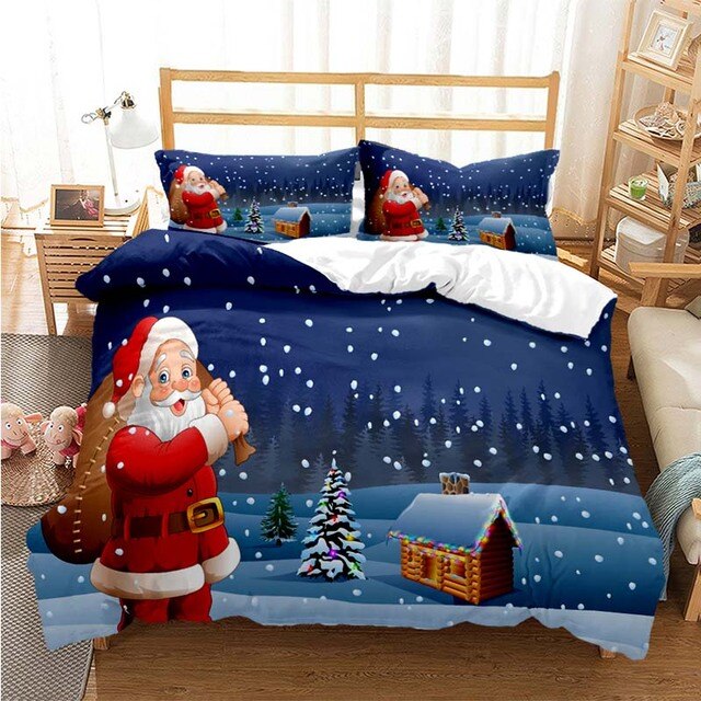 Cold Santa Merry Christmas bed set MY luxurious home