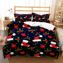 Load image into Gallery viewer, Hat Santa Merry Christmas bed set