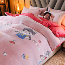 Load image into Gallery viewer, Winter Flannel Duvet Cover Avocado Print Soft Warm Coral Fleece Keep Warm Bed Quilt Covers Queen King size without Pillowcase