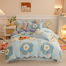 Load image into Gallery viewer, Warm Fluffy Flannel Thick Duvet Cover Single Double Queen King Size Quilt cover Double Sided Velvet Bedding Set
