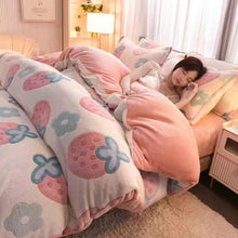 Load image into Gallery viewer, Luxury Velvet & Flannel Bedding Set | Double-Sided Duvet Cover