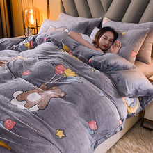 Load image into Gallery viewer, Winter Flannel Duvet Cover Avocado Print Soft Warm Coral Fleece Keep Warm Bed Quilt Covers Queen King size without Pillowcase