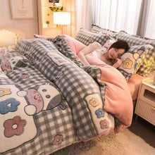 Load image into Gallery viewer, Luxury Velvet & Flannel Bedding Set | Double-Sided Duvet Cover