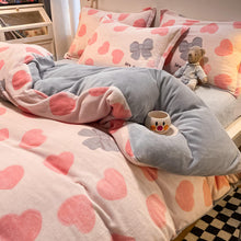 Load image into Gallery viewer, Double Side Flannel Thicken Warm Duvet Cover Winter Cute Cartoon Child Girl kids Full Double Queen King Size Quilt Cover 150x200