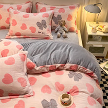 Load image into Gallery viewer, Double Side Flannel Thicken Warm Duvet Cover Winter Cute Cartoon Child Girl kids Full Double Queen King Size Quilt Cover 150x200