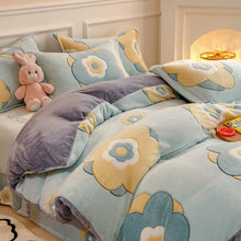Load image into Gallery viewer, Warm Fluffy Flannel Thick Duvet Cover Single Double Queen King Size Quilt cover Double Sided Velvet Bedding Set