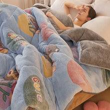 Load image into Gallery viewer, Winter Thicken Plush Blanket Duvet Double-sided Velvet Quilt Core Cashmere Quilted Warm Comforter Single Double Queen Size