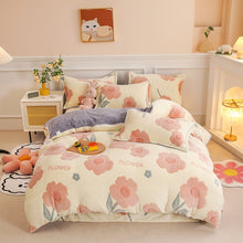 Load image into Gallery viewer, Warm Fluffy Flannel Thick Duvet Cover Single Double Queen King Size Quilt cover Double Sided Velvet Bedding Set