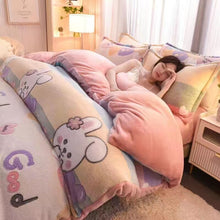 Load image into Gallery viewer, Luxury Velvet & Flannel Bedding Set | Double-Sided Duvet Cover