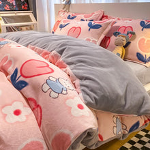 Load image into Gallery viewer, Double Side Flannel Thicken Warm Duvet Cover Winter Cute Cartoon Child Girl kids Full Double Queen King Size Quilt Cover 150x200